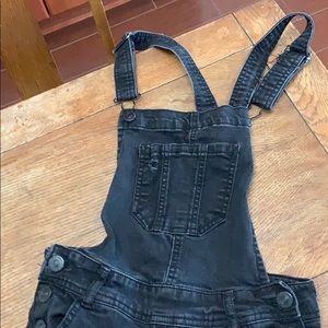 Black jean overalls